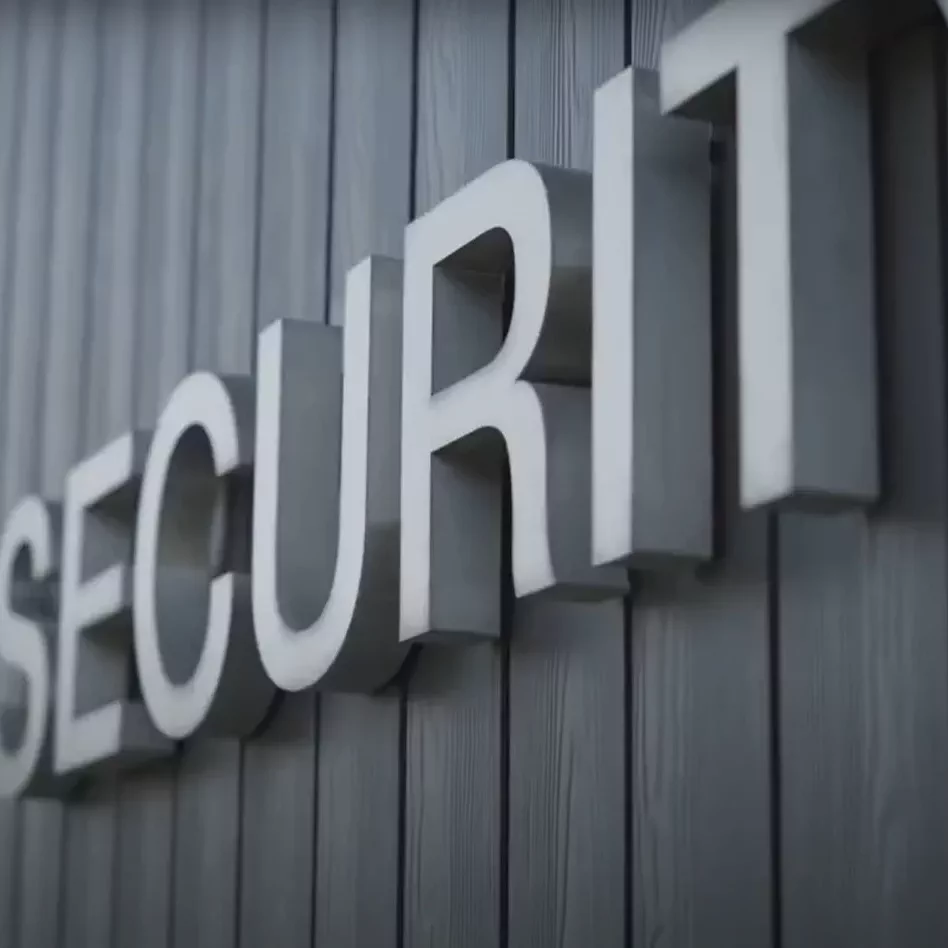 Securit fascia letters on a building exterior